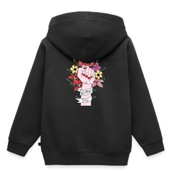 Women's Day - Kinder Premium Organic Hoodie - Schwarz - Hinten - AI Model Kid Male (0cm)