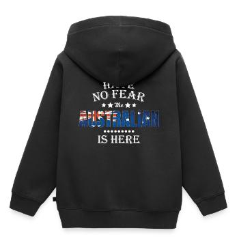 Australie cadeau australien cadeau de continent - Sweat Premium à capuche enfant bio - noir - Dos - AI Model Kid Male (0cm)