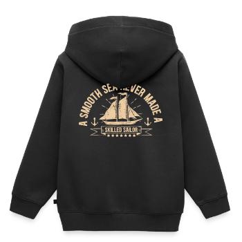 VOILE VOILE VOILE - Sweat Premium à capuche enfant bio - noir - Dos - AI Model Kid Male (0cm)