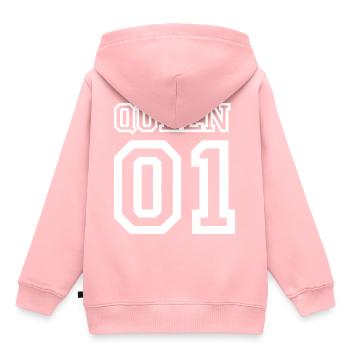Queen 01, Paar-Liebe, verliebt, Beziehung, liebe - Kinder Premium Organic Hoodie - Rosa - Hinten - AI Model Kid Female (0cm)