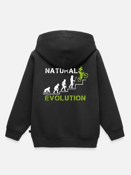 DownHill Evolution - Kinder Premium Organic Hoodie - Schwarz