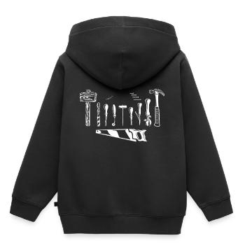 Tischler Werkzeug - Kinder Premium Organic Hoodie - Schwarz - Hinten - AI Model Kid Male (0cm)