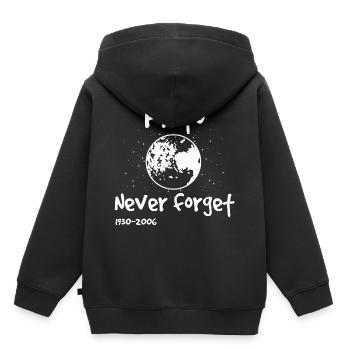 Physique Pluton - Sweat Premium à capuche enfant bio - noir - Dos - AI Model Kid Male (0cm)
