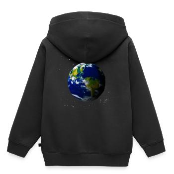 terre - Sweat Premium à capuche enfant bio - noir - Dos - AI Model Kid Male (0cm)