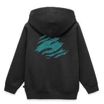 Matrice de nombres binaires - Sweat Premium à capuche enfant bio - noir - Dos - AI Model Kid Male (0cm)