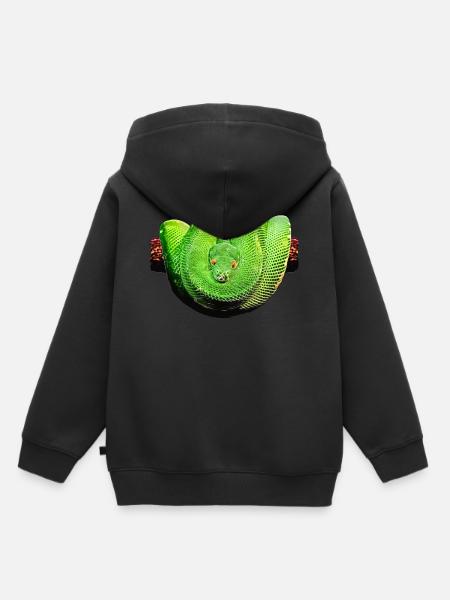 Schlange Fraktalisiert - Kinder Premium Organic Hoodie - Schwarz