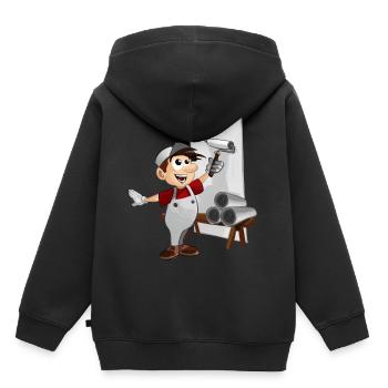 wallpaper painter paperhanger decorator upholsterer - Kids Premium Organic Hoodie - black - Back - AI Model Kid Male (0cm)