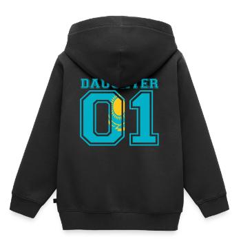fille fille reine 01 Kazakhstan - Sweat Premium à capuche enfant bio - noir - Dos - AI Model Kid Male (0cm)