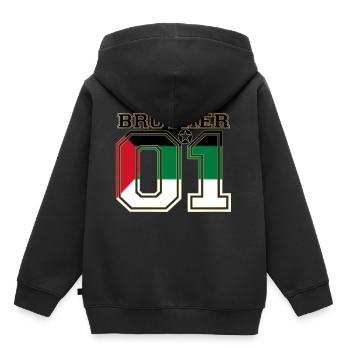roi frère frère 01 partenaire palestine palestinien Ter - Sweat Premium à capuche enfant bio - noir - Dos - AI Model Kid Male (0cm)