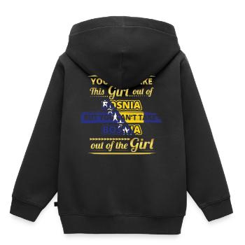 Geschenk aus koenigin 01 liebe herkunft girl BOSNI - Kinder Premium Organic Hoodie - Schwarz - Hinten - AI Model Kid Male (0cm)