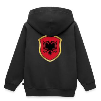 Champion de la Coupe du Monde 2018 équipe wm Albanie .png - Sweat Premium à capuche enfant bio - noir - Dos - AI Model Kid Male (0cm)