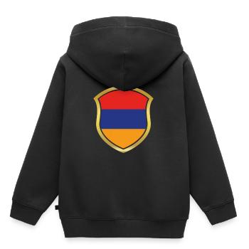 Champion de la Coupe du Monde 2018 équipe wm Arménie .png - Sweat Premium à capuche enfant bio - noir - Dos - AI Model Kid Male (0cm)