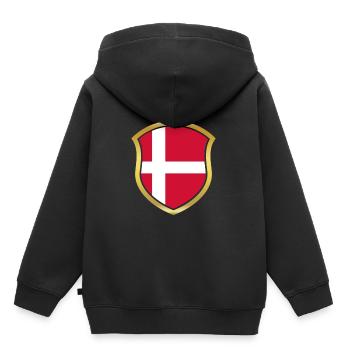 Champion de la Coupe du Monde 2018 équipe wm Danemark .png - Sweat Premium à capuche enfant bio - noir - Dos - AI Model Kid Male (0cm)