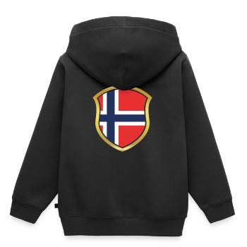 Champion de la Coupe du Monde 2018 équipe wm Norvège .png - Sweat Premium à capuche enfant bio - noir - Dos - AI Model Kid Male (0cm)