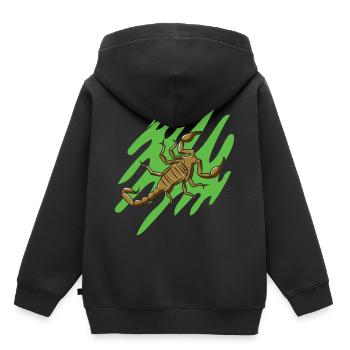 Signe du zodiaque Scorpion avec des ciseaux et piqûre de poison - Sweat Premium à capuche enfant bio - noir - Dos - AI Model Kid Male (0cm)