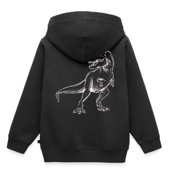 Tyrannosaurus - Kinder Premium Organic Hoodie - Schwarz - Hinten - AI Model Kid Male (0cm)