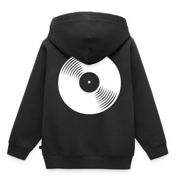 Schallplatte - Kinder Premium Organic Hoodie - Schwarz - Hinten - AI Model Kid Male (0cm)