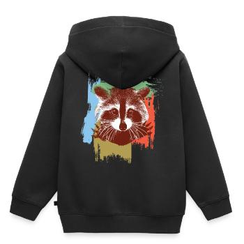 Waschbaer - Kinder Premium Organic Hoodie - Schwarz - Hinten - AI Model Kid Male (0cm)