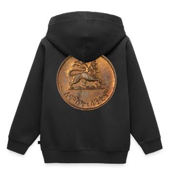 Lion de Juda - Reggae Jah Rastafarian Roots Rasta - Sweat Premium à capuche enfant bio - noir - Dos - AI Model Kid Male (0cm)