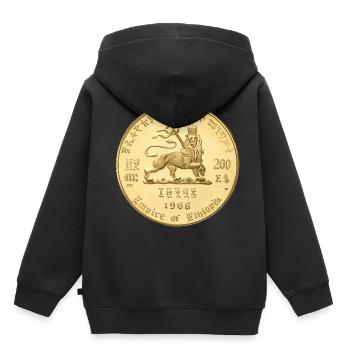 Lion de Juda - Jah Rastafari Roots Rasta Reggae - Sweat Premium à capuche enfant bio - noir - Dos - AI Model Kid Male (0cm)