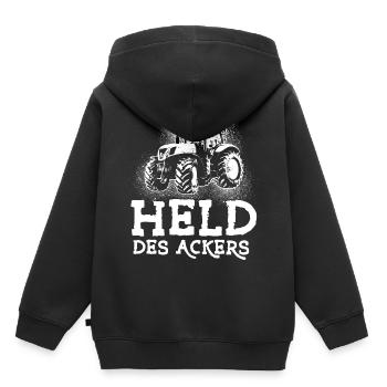 Hero of the field - Kids Premium Organic Hoodie - black - Back - AI Model Kid Male (0cm)