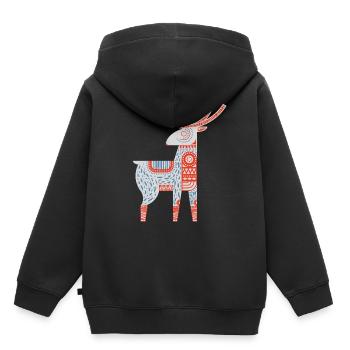 Reindeer Rentier - Kinder Premium Organic Hoodie - Schwarz - Hinten - AI Model Kid Male (0cm)
