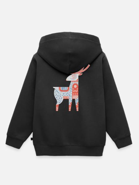 Reindeer Rentier - Kinder Premium Organic Hoodie - Schwarz