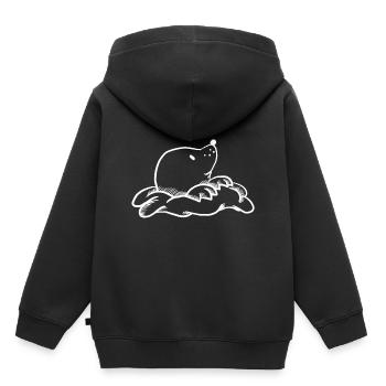 Sweet mole, blanc. - Sweat Premium à capuche enfant bio - noir - Dos - AI Model Kid Male (0cm)
