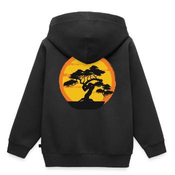 bonsaïs - Sweat Premium à capuche enfant bio - noir - Dos - AI Model Kid Male (0cm)