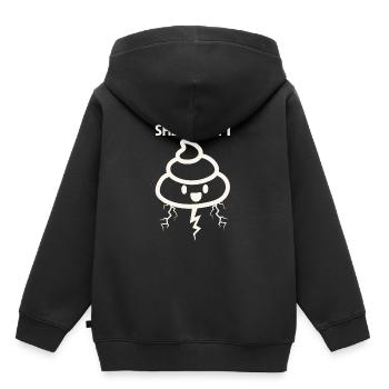 Tempête de merde - Sweat Premium à capuche enfant bio - noir - Dos - AI Model Kid Male (0cm)