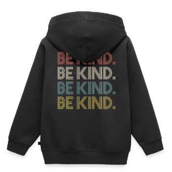 Seien Sie freundliches Hemd Anti-Mobbing-Güte - Kinder Premium Organic Hoodie - Schwarz - Hinten - AI Model Kid Male (0cm)