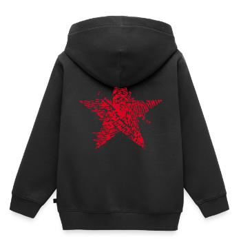 Red star fingerprint - Kids Premium Organic Hoodie - black - Back - AI Model Kid Male (0cm)