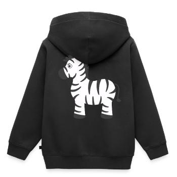 zebra - Kids Premium Organic Hoodie - black - Back - AI Model Kid Male (0cm)