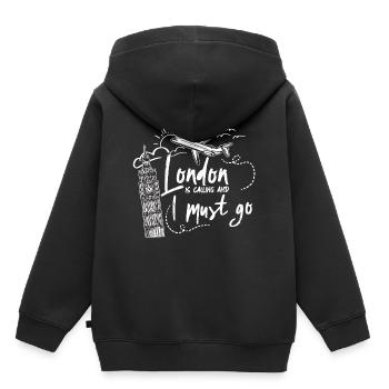 Londres - Big Ben - Sweat Premium à capuche enfant bio - noir - Dos - AI Model Kid Male (0cm)
