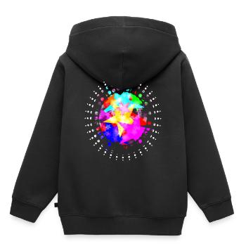 Colorful Stars -Bunte Sterne - Kinder Premium Organic Hoodie - Schwarz - Hinten - AI Model Kid Male (0cm)