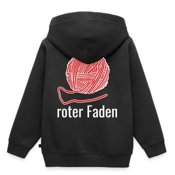 Roter Faden - Kinder Premium Organic Hoodie - Schwarz - Hinten - AI Model Kid Male (0cm)