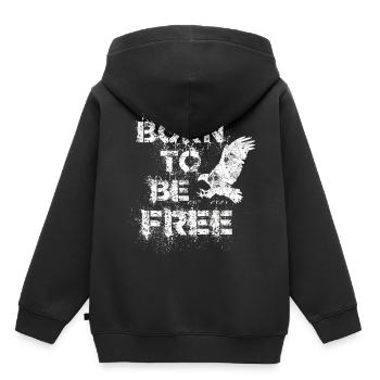 Born to be free Free Liberer Aigle sauvage motard - Sweat Premium à capuche enfant bio - noir - Dos - AI Model Kid Male (0cm)