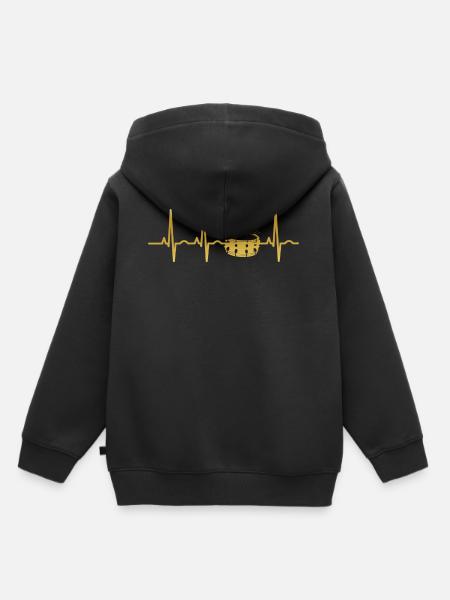 rythme cardiaque évolution ECG tambours tambour du tambour - Sweat Premium à capuche enfant bio - noir
