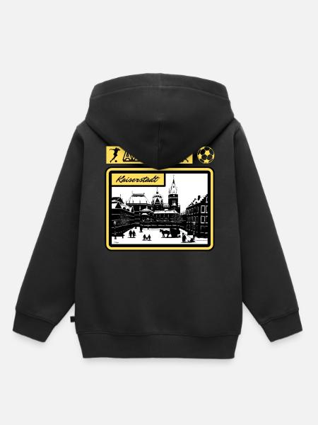 Aachen Kaiserstadt Nostalgie Fan Ölbilddesign - Kinder Premium Organic Hoodie - Schwarz