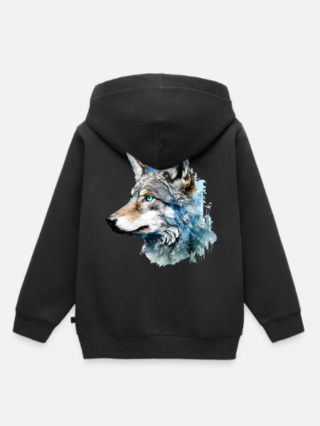 Coyote - Kinder Premium Organic Hoodie - Schwarz