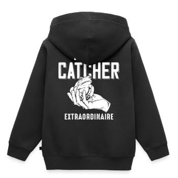 Froschfänger, Außergewöhnlicher Meister Der - Kinder Premium Organic Hoodie - Schwarz - Hinten - AI Model Kid Male (0cm)