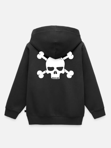 skull with bones / pirate - Kinder Premium Organic Hoodie - Schwarz