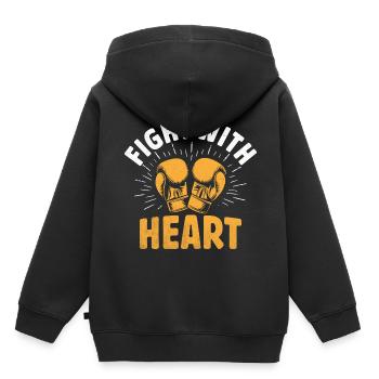 Lutte avec le cœur Boxeur Sports Force Gym Athlète - Sweat Premium à capuche enfant bio - noir - Dos - AI Model Kid Male (0cm)