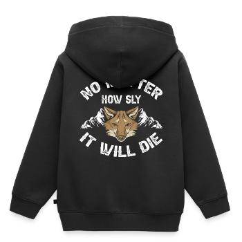 Conception de coyote pour les réacteurs de coyote - Sweat Premium à capuche enfant bio - noir - Dos - AI Model Kid Male (0cm)