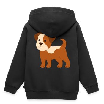 Baby Hund - Kinder Premium Organic Hoodie - Schwarz - Hinten - AI Model Kid Male (0cm)