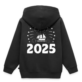 Neujahrsthema Paddelboot - Kinder Premium Organic Hoodie - Schwarz - Hinten - AI Model Kid Male (0cm)