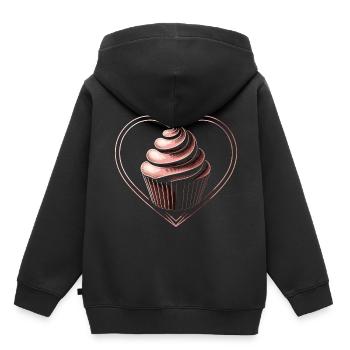 Cupcake Schokolade Herz Bäcker Backen Backen Cupcakes backen - Kinder Premium Organic Hoodie - Schwarz - Hinten - AI Model Kid Male (0cm)
