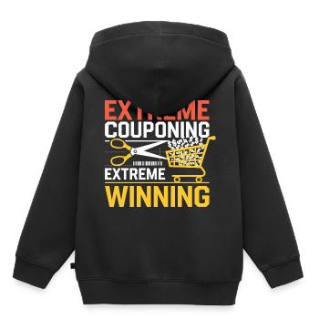 Extreme Couponing Extreme Winning Couponer Shopper - Kinder Premium Organic Hoodie - Schwarz - Hinten - AI Model Kid Male (0cm)