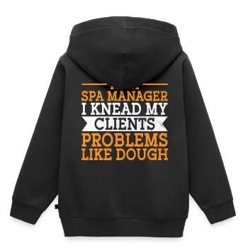 Gestionnaire de SPA Emploi Bien-être Drôle Gestion de SPA Sayi - Sweat Premium à capuche enfant bio - noir - Dos - AI Model Kid Male (0cm)