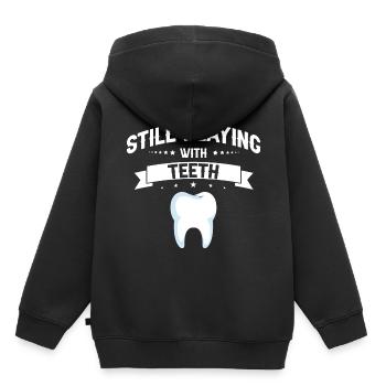 Laboratoire dentaire et technologie dentaire pour cliniques dentaires - Sweat Premium à capuche enfant bio - noir - Dos - AI Model Kid Male (0cm)